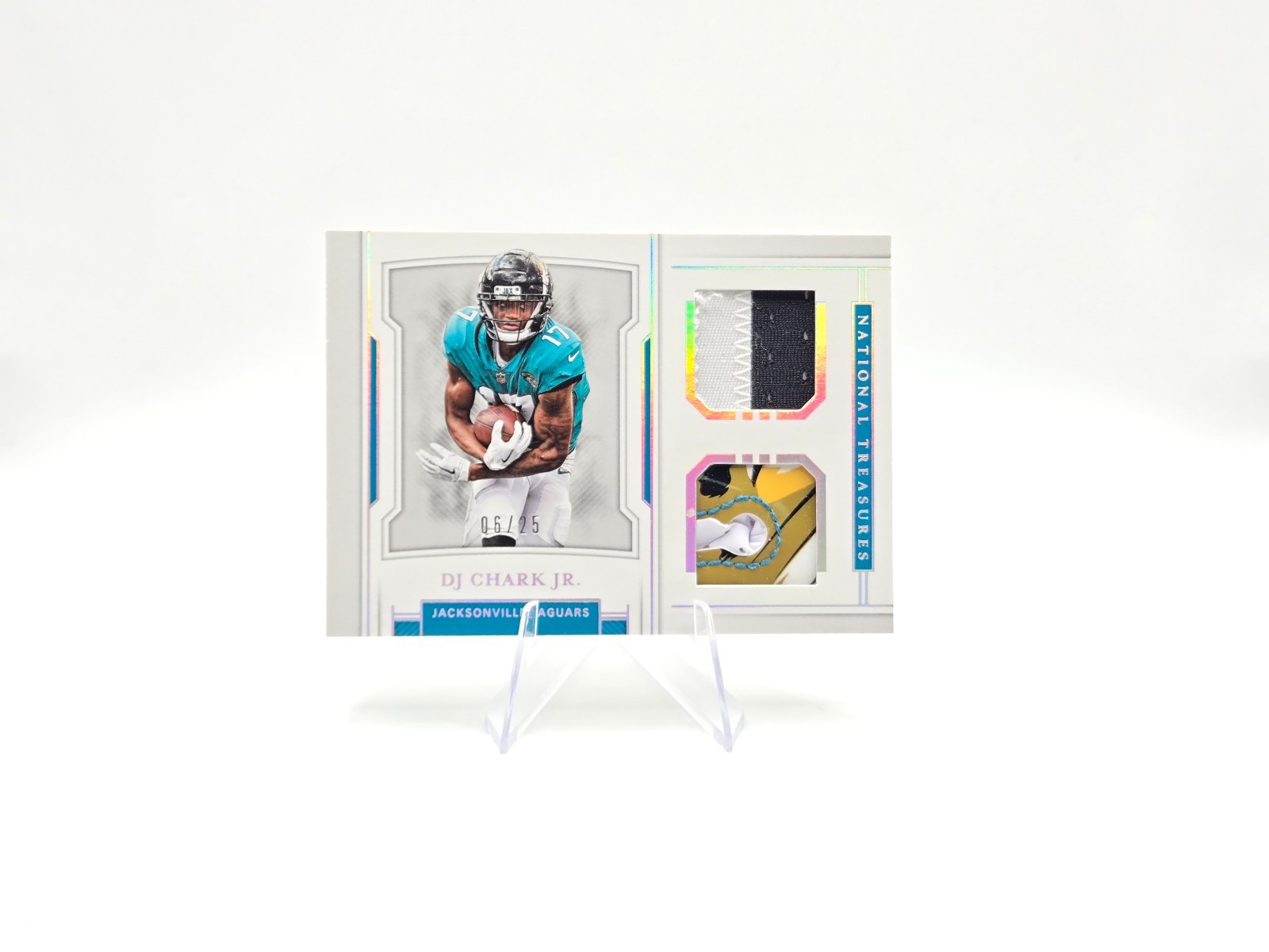 DJ Chark Panini National Treasures Rookie Dual Materials #RDM31 Red Jersey Number
