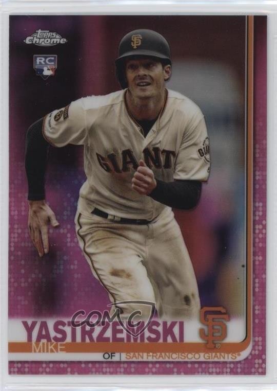 2019 Topps Chrome Update Target Pink Refractor Mike Yastrzemski #49 0b0