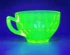 Federal Thumbprint Uranium Coffee Tea Cup Oblong Dots Glows 1920s Depression