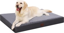MIHIKK Waterproof Dog Bed Medium Size Orthopedic 35"L x 22"W x 3"H, Grey