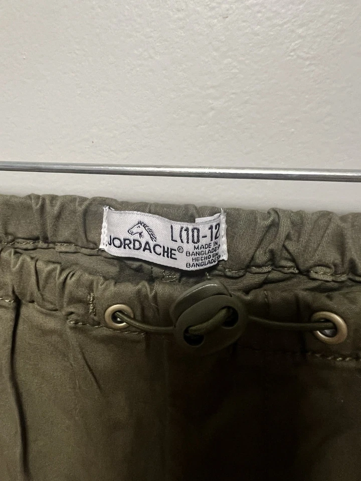 Joggers cargo Jordache verde oliva niñas L (10-12) cintura elástica cordón nuevos con etiquetas Foto 2 de 4