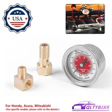 Fuel Pressure Gauge Liquid Filled 18 Npt 100psi Red For Honda Acura Mitsubishi