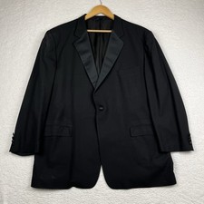 Vintage Burberrys Tuxedo Jacket Mens 50 Long Black Wool Satin Lapel
