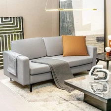 NNECW 2-Seat Sofa Upholstered Fabric Modern Loveseat Couch with Remote Control H