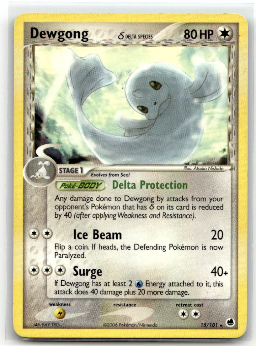 Dewgong (Delta Species) 15/101 Rare EX Dragon Frontiers Pokemon EN LP