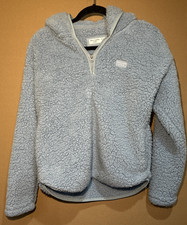 Abercrombie Kids Sherpa Pullover Hoodie Light Blue Size 15/16 with zipper
