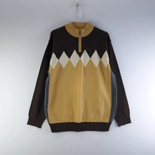 SAINT PAUL Men's Size 105 Brown Knit Sweater - Model L2506