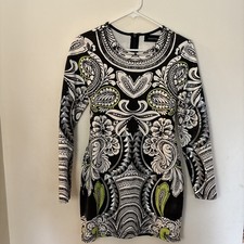 MINKPINK Sequin Bodycon Mini Dress Small Paisley Kaleidoscopic Long Sleeve BOHO