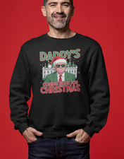 Daddy's Coming Home for Christmas Crewneck Sweater   Trump Holiday Design