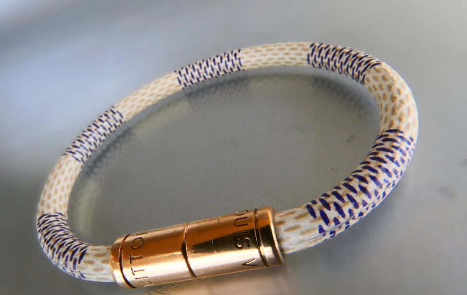 LOUIS VUITTON Rope Bracelet – Armband beige/blau Verschluss 24k vergoldet - Bild 2 von 4