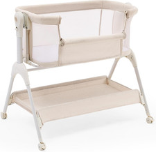 Cuddly Baby Bassinet Bedside Sleeper, 3 in 1 Rocking Bassinet with Mattress and