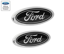 1983-1993 Ford Mustang GT 5.0 Black 2pc Front Grille & Rear Trunk Emblems Badges