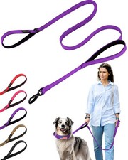 6-8 FT Heavy Duty Dog Leash for Medium Large Dogs Double Handles Nylon Bungee...