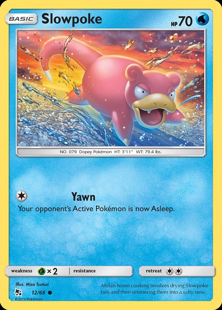 Pokemon Slowpoke (12/71) Hidden Fates LP REVERSE HOLO