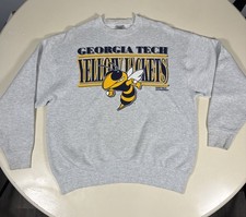 Vintage 90s Mens XL Georgia Tech Pullover Grey Sweatshirt Heavy Weight USA made
