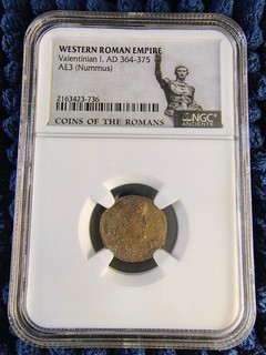 Valentinian I AE3 Nummus Western Roman Empire AD 364 375 NGS Ancients