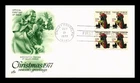 DR JIM STAMPS US COVER CHRISTMAS WASHINGTON VALLEY FORGE FDC BLOCK OF 4