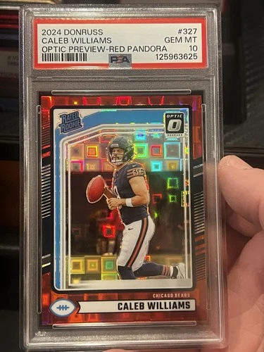 2024 DONRUSS OPTIC PREVIEW RED PANDORA #327 CALEB WILLIAMS ROOKIE RC PSA 10