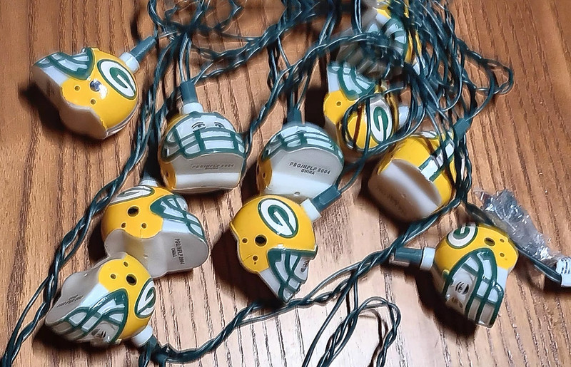 2004 Green Bay PACKERS Christmas Tree Football HELMET Lights 140" Strand WORKING