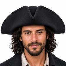 HOMELEX Pirate Hat for Women Men Colonial Tricorn Halloween Adult Revolutio...