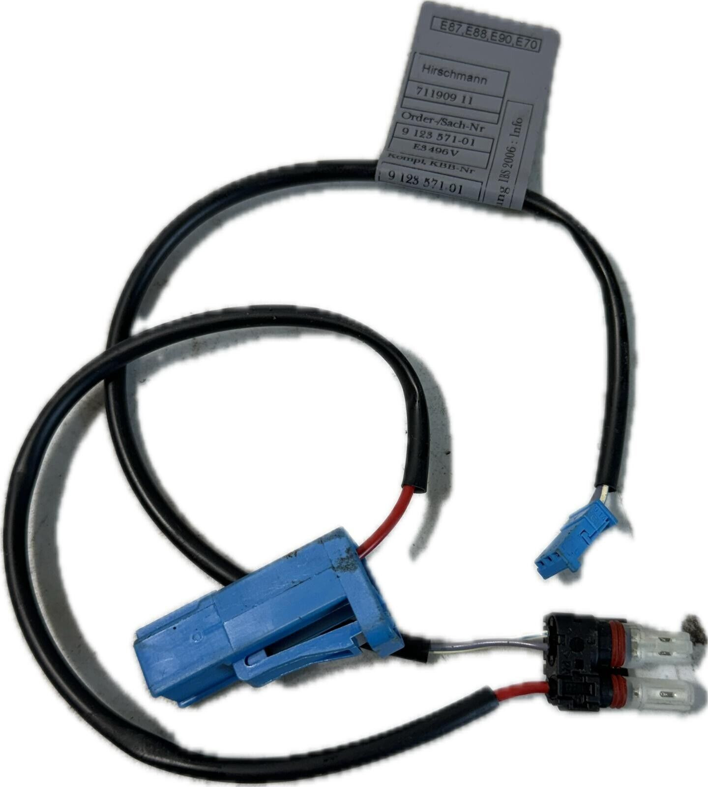 BMW ADAPTER LEAD HIRSCHMANN 71190911 9123571-01 OEM