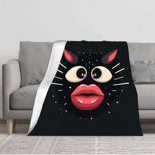 Durable Soft  Warm Flannel Blanket - Cozy Cartoon Cat Ear Design Perfect