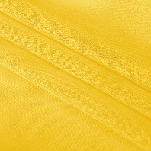 Sheer Curtains Semi Transparent Voile Rod 52"W x 54"L (Pack of 2) Yellow - Bild 6 von 6