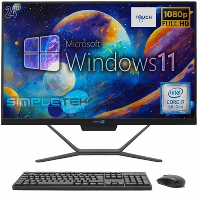 Aio All In One Touchscreen I7 8. Gen 24'' Windows 11 Pro 8GB 240GB Full HD PC