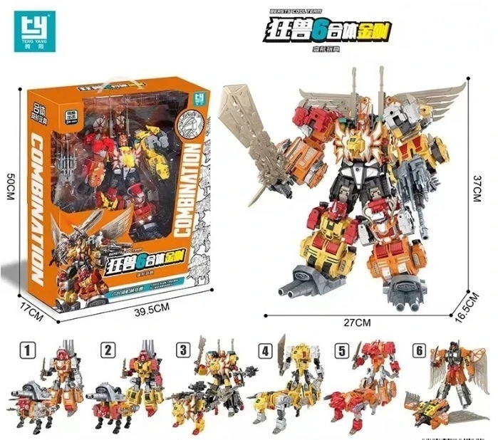6 en 1 Predacons Combiners Wars KO Transformers Predaking G1 30 cm Sin caja Instock Foto 3 de 4