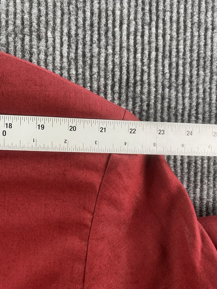 Vintage Structure Sport Coat Extra Large Red Linen Designer Summer Premium - Image 3 of 4