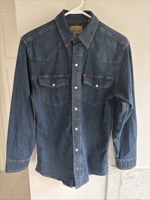 Redhead Ranch - Denim - Pearl Snap  - Men s Shirt  Size S  Western Ranch Cowboy