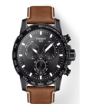 Tissot Supersport Chrono Black PVD 45.5mm Leather Men's Watch T125.617.36.051.01