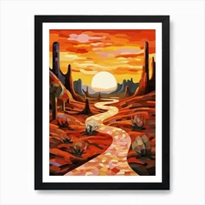 Desert Abstract Minimalist 10 Art P Framed Wall Art Poster Canvas Print Picture