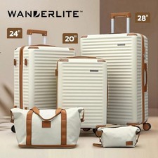 Wanderlite 5pcs Luggage Suitcase Set Trolley Travel TSA Lightweight Hard Case