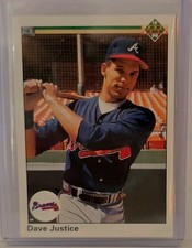 Upper Deck 1990 Dave Justice #711 Atlanta Braves MLB Rookie Baseball Card. rookie card picture