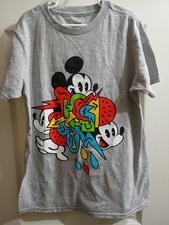 Disney Boy's Mickey Mouse  Friends Retro Short Sleeve T Shirt. Gray. Med. NWT