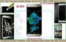 Tempered Screen Glas Display Schutz Folie f HTC One (M8) 2014 Echt Glass Scheibe