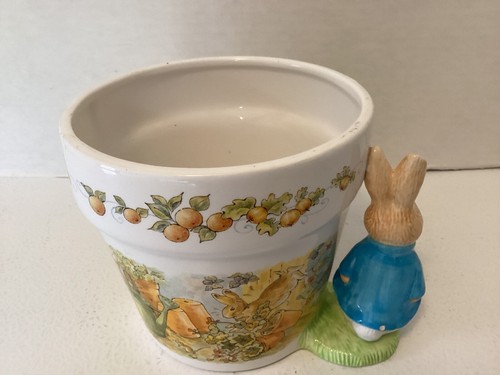 Beatrix Potter Peter Rabbit 1997 Figural Ceramic Flowerpot Planter Teleflora - Picture 3 of 6