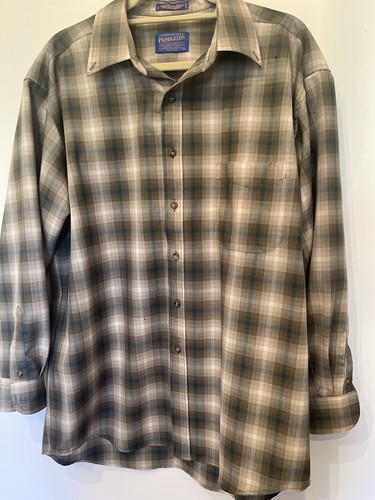 Sir Pendleton Herren Flanell Shirt L 100 % reine Schurwolle grün langärmelig - Bild 1 von 14