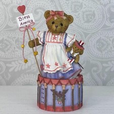 NIB Cherished Teddies Dolly Star Stripes Forever Patriotic Bear Figurine 4033589