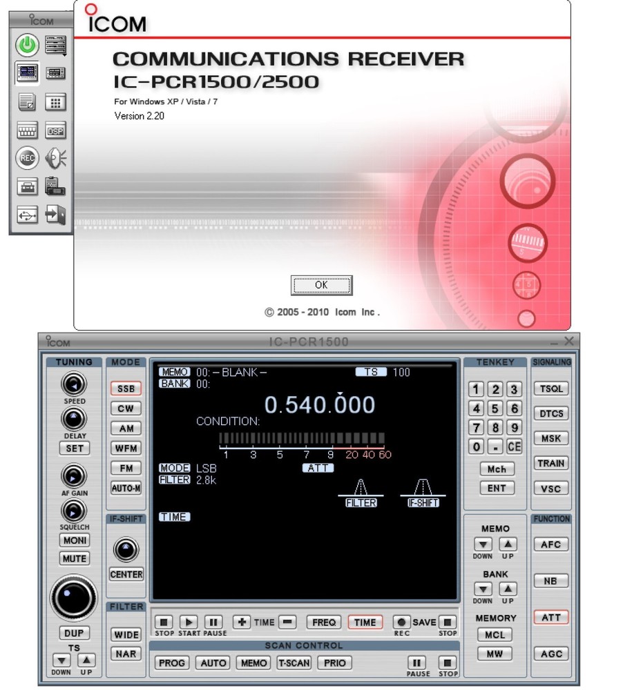 ICOM IC-PCR1500/2500 v2.201 Radio Control IC-R1500/2500, IC-PCR1500/2500 Bundle ICOM IC-PCR1500/2500 v2.201 Radio Control IC-R1500/2500, IC-PCR1500/2500 Bundle