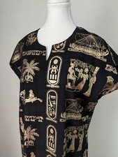 Vintage Kaftan Gold Egypt Pattern Size Medium