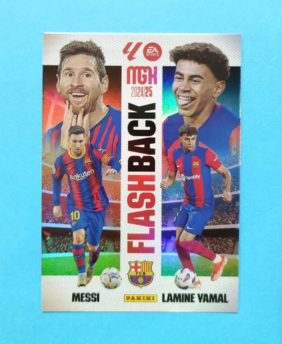 Lamine Yamal LIONEL MESSI FLASHBACK MEGACRACKS 2024 2025 panini FC Barcelona
