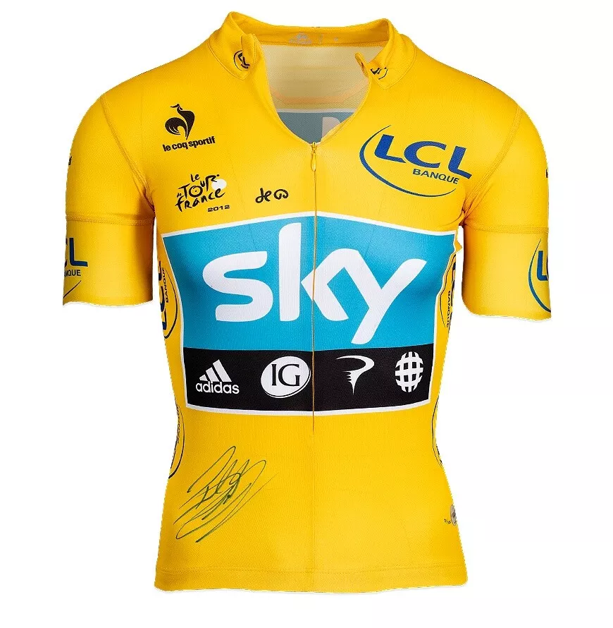 Bradley Wiggins Signed Team Sky Yellow Cycling Tour De France Jersey Version 2