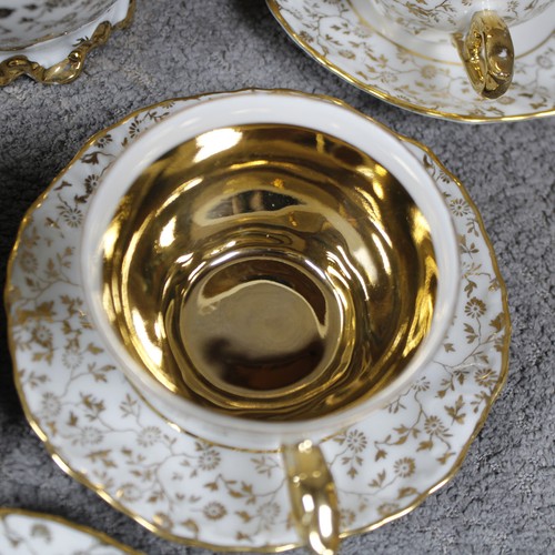 Bavarian Porcelain Tea Set Rudolf Wachter Gold Floral Patern - Five Cup Set - Picture 14 of 23