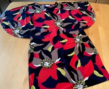 TRINA TURK ALL OVER FLORAL ABSTRACT PRINT TUNIC DRESS COVERUP WOMENS SZ S 