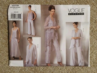 Vogue Pattern V2770 Womens Petite Jacket Top Skirt Pants Wardrobe 8 10 12 FF 