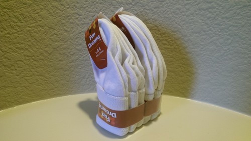 Fun Dreams Kids Turn Cuff Socks White Size 4-6 New 6 Pairs - Picture 3 of 8