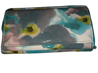 Mundi Credit Card Zip Sround Ladies Wallet,Aqua