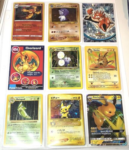 Vintage Pokemon Card Collection - No Binder Lot 5 Pages - Holo - Modern LP/NM - Photo 1 sur 10